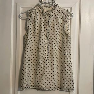 J crew Polka Dot Ruffle Blouse Vintage 2